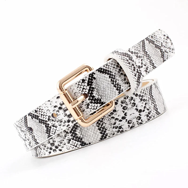 

105x2.3cm Women Belts For Women's Dress Sexy Leopard High Quality Female PU Leather Snake Waist Belt
