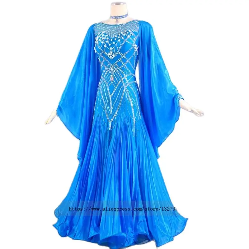 Платье женское для бальных танцев стандартный костюм соревнований с лайкрой и