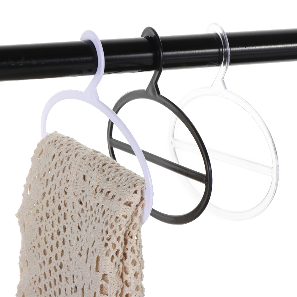 

1/2 Layer Mini Hanger Oval Round Shawl Scarf Hanger Plastic Non-slip Drying Racks Black/White/Transparent 10/12.5/17/18.5cm