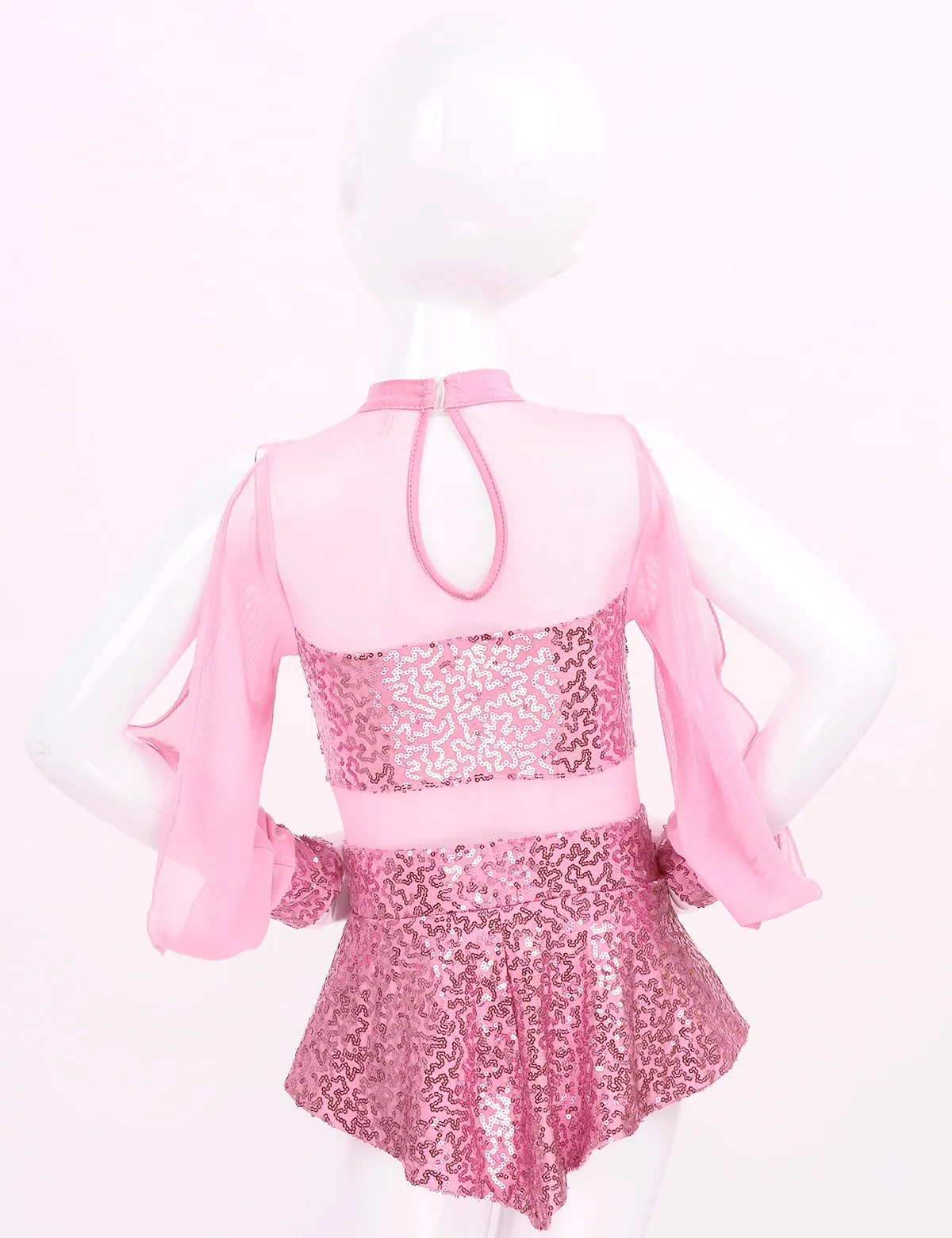 Kids Girls Ballet Leotard Costume Children's Modern Contemporary Ballroom Dancewear Sequins Keyhole Tulle Splice Dress | Тематическая