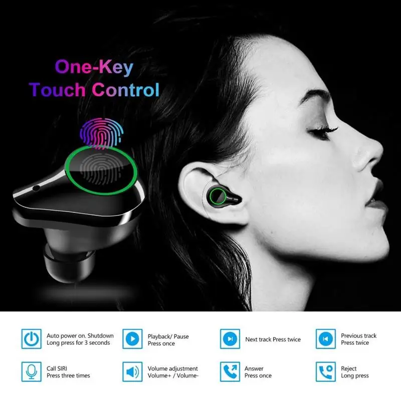 

Bluetooth Earphone Led Display With Mic Tws Earbuds Touch Control Earbuds Bluetooth Headphone With Charging Box Buds Droshipping