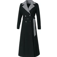 2021 winter womens new fashion temperament tweed long woolen coat