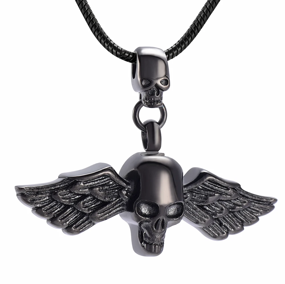 

Cremation Jewelry - Skull Ashes Keepsake Stainless Steel Cremation Urn Necklace Memorial Jewelry for Ashes