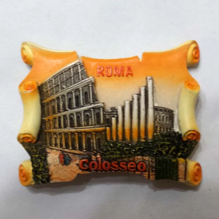 

QIQIPP Italy, capital of Rome, landmark Colosseum, handmade painted tourist commemorative decoration crafts, refrigerator magnet