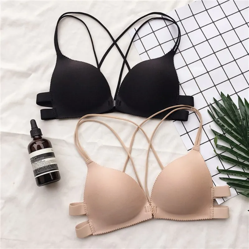 

EFINNY Front Closure Women Bras Padded Wire Free Strappy Super Push Up Bralette Sexy Women intimes Backless Underwear