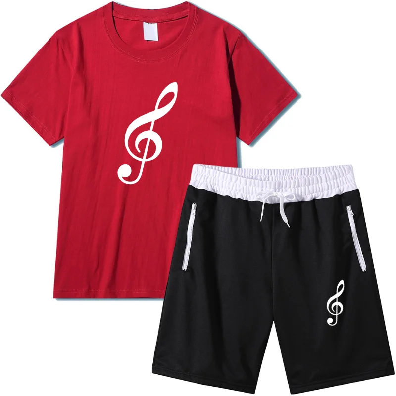 

2022 Summer New Men's T-shirt + Shorts Set Breathable Casual T shirt Running Set Fashion Harajuku Printed Male Sport Suit