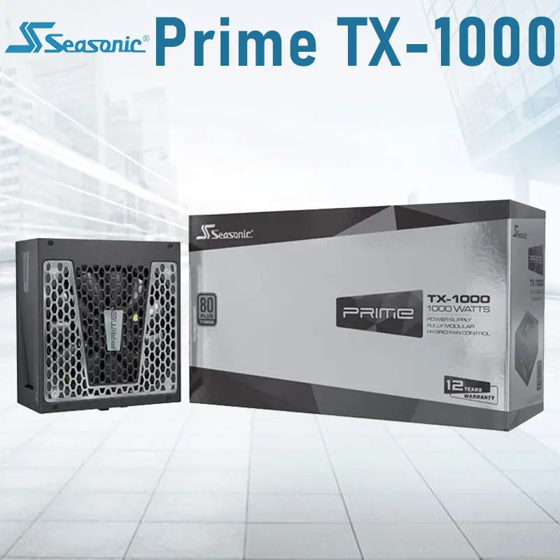 

Seasonic Prime TX-1000 Power Supply Rated 1000W 100-240V 135mm Gaming PC Power Supply For Intel AMD ATX Computer Silver color