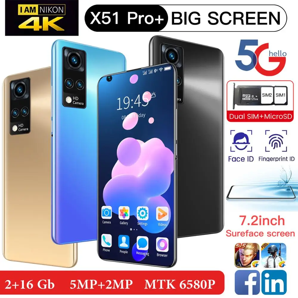

Смартфон CECTDIGI X51 Pro + на Android 7,2, 2 + 16 ГБ, 6,0 дюйма, две Sim-карты
