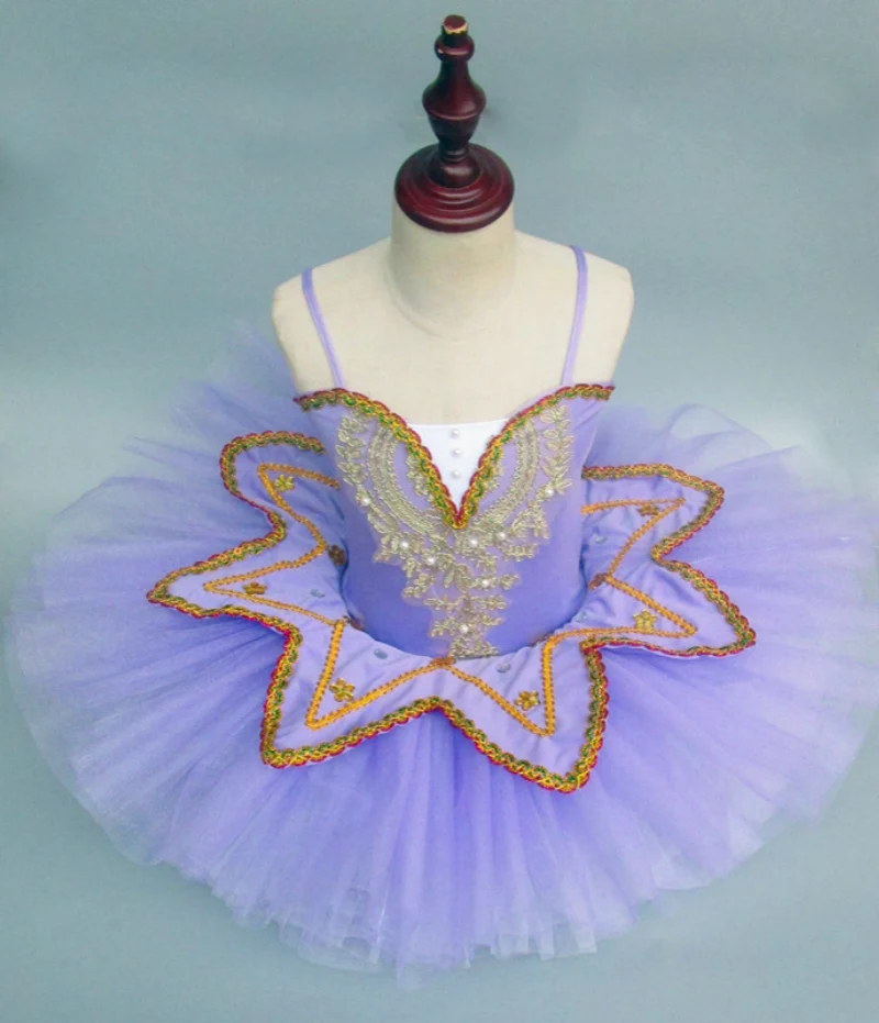 Балетное платье пачка для девочек розового фиолетового белого зеленого цвета