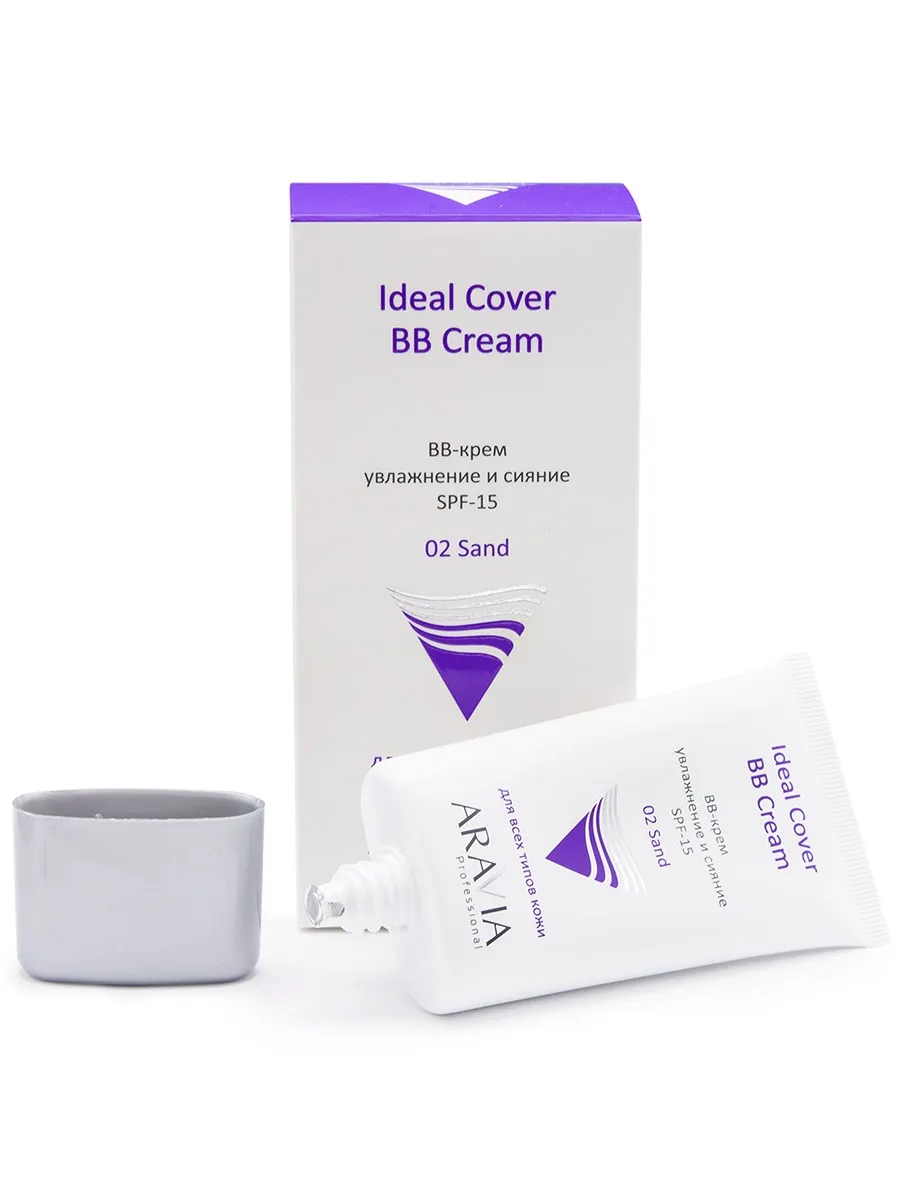BB cream moisturizing SPF-15 ideal cover sand 02 50 ml aravia professional |