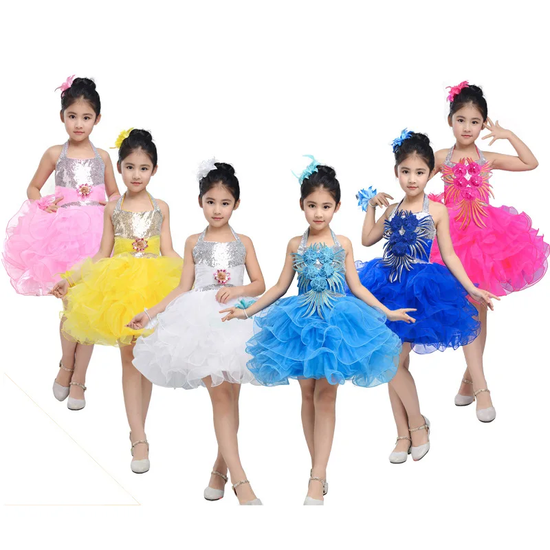 Детское платье для латиноамериканских танцев одежда бальных сальсы танго ча