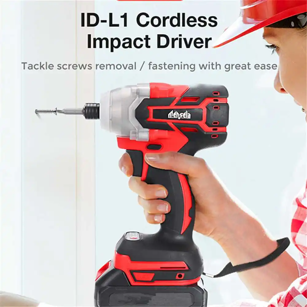 

Mensela ID-L1 18V 3500RPM Brushless Impact Driver 3 Speeds Screwdriver With 2.0AH Battery/Driver Bits /Socket for Metal Concrete