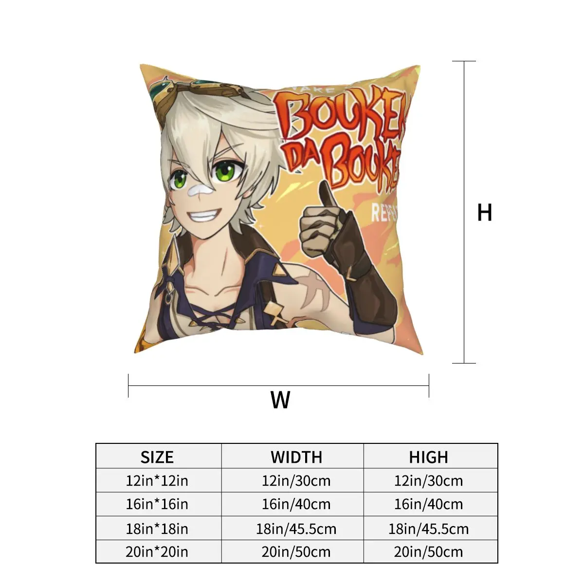 

Bennett Genshin Impact Game Pillowcase Soft Polyester Cushion Cover Decorative Pillow Case Cover Home Drop Shipping 40X40cm