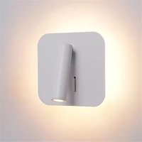 nordic led wall lamp with switch 3w spotligh 6w backlight free rotation sconce indoor wall light for home bedroom bedside light