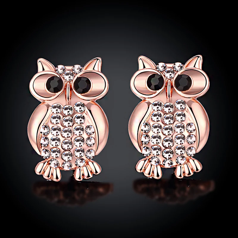 Серьги jinzeyi для женщин модные циркониевые серьги-гвоздики цвета розового золота