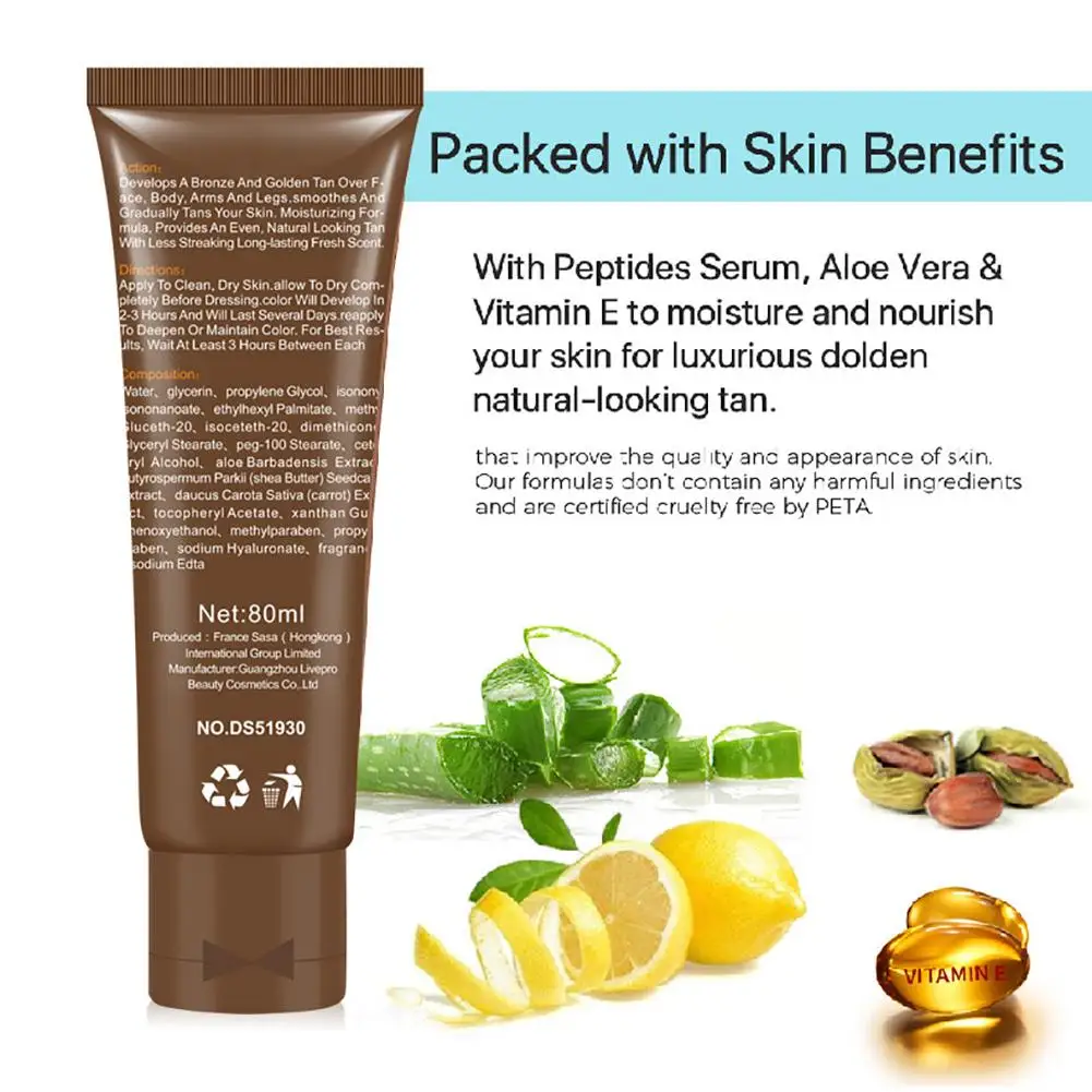 Бронзовый натуральный загар для тела самозагаряющийся крем загара увлажняющий