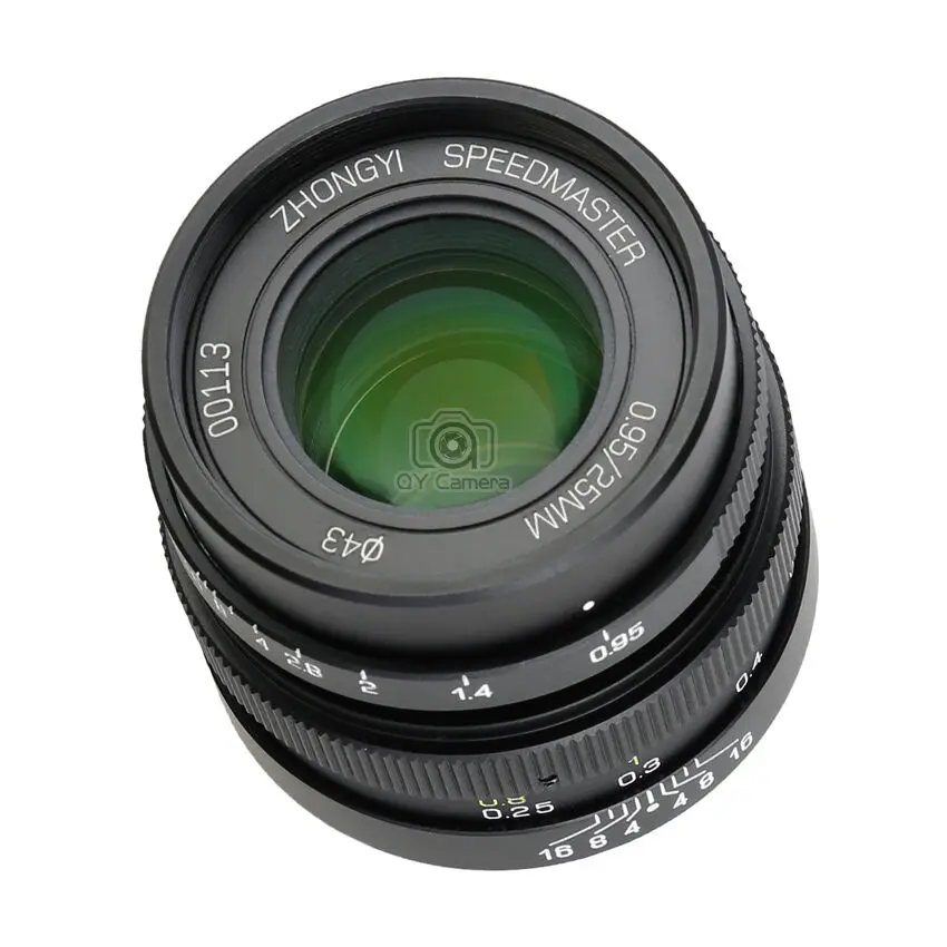 Объектив Zhongyi MITAKON Speedmaster 25 мм f/0 95 с большой диафрагмой для камеры bmpcc MFT GH4 OMD EM1
