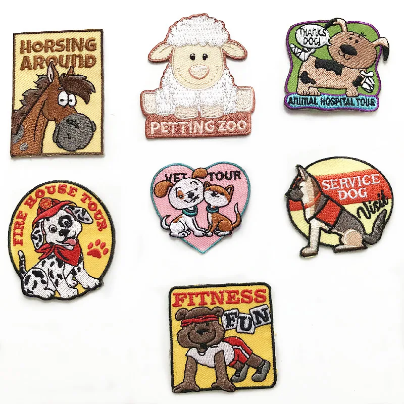 Наклейки на одежду с животными из мультфильмов собаками щенками овечкой