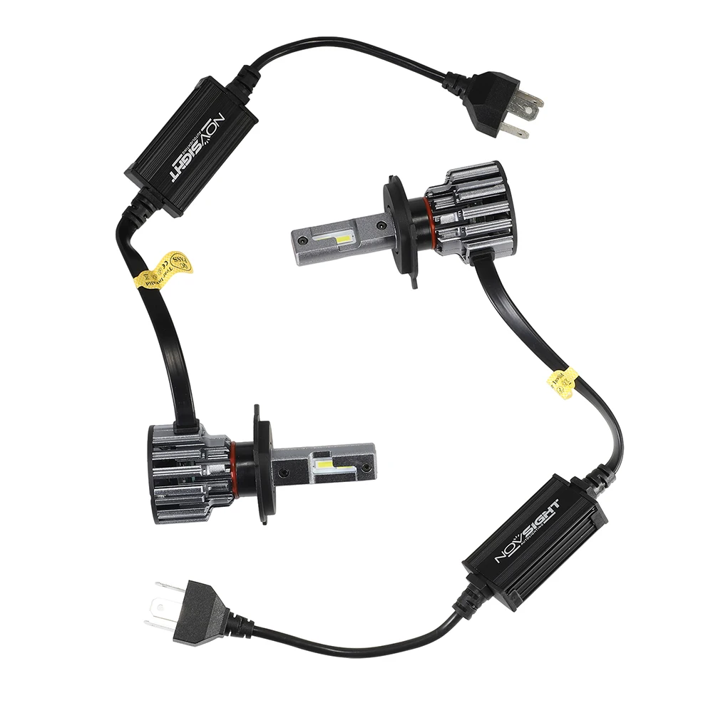 NOVSIGHT 90W 15000LM Автомобильный светодиодный головной светильник для автомобилей H4 HB2 H7 H11 9005/HB3 9006/HB4 светодиодный светильник лампы 6000K Автомобильные фары комплект 12V
