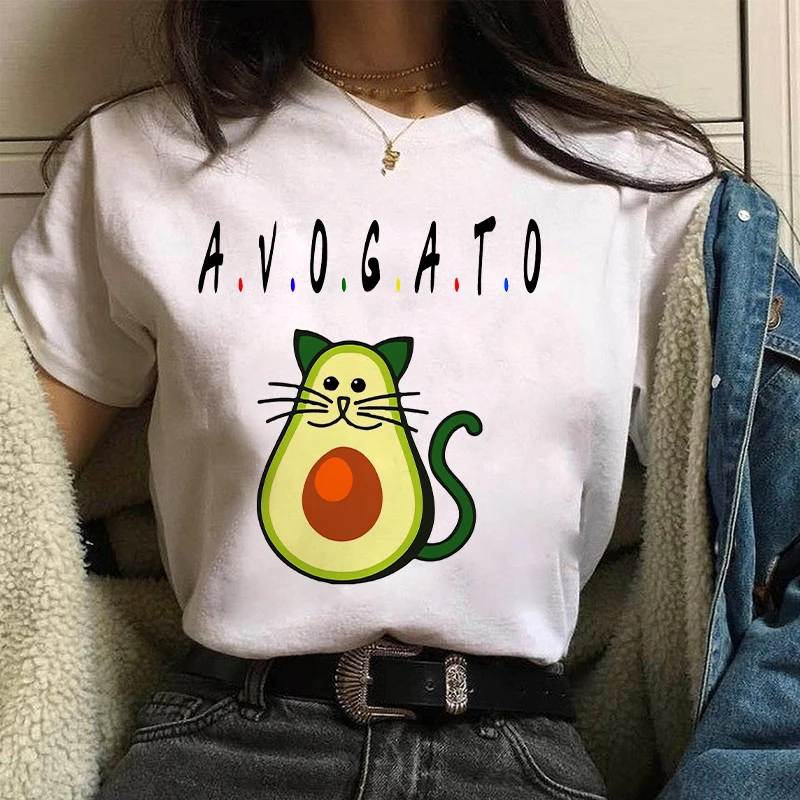 

Cute Avocado Top Oversized Cotton Letters Funny Graphic Printed Casual Streetwear t shirt Tee Female/Man T-Shirt