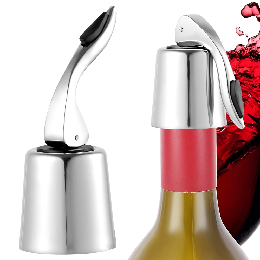 

Stainless Steel Vacuum Sealed Red Wine Storage Bottle Stopper Sealer Saver Preserver Champagne Closures Lids Caps Home Bar Tool