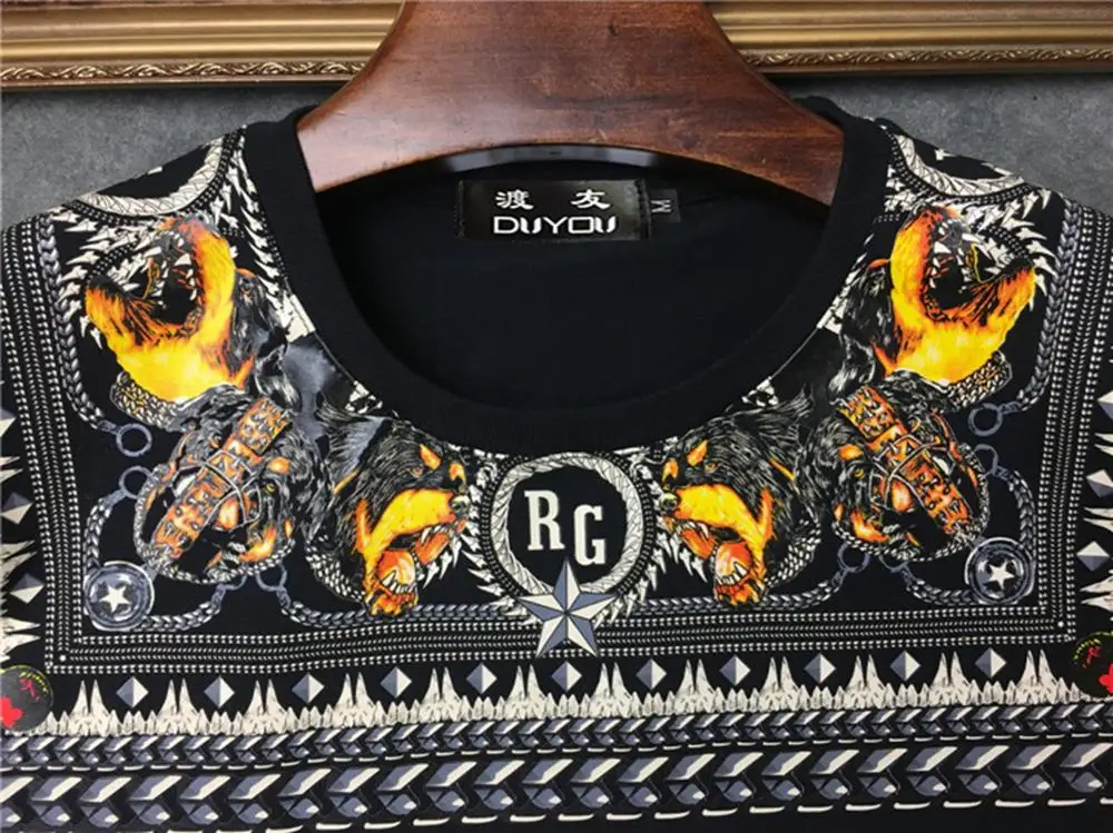 Мужская Летняя облегающая футболка marcelo barrett с чернильным принтом и круглым