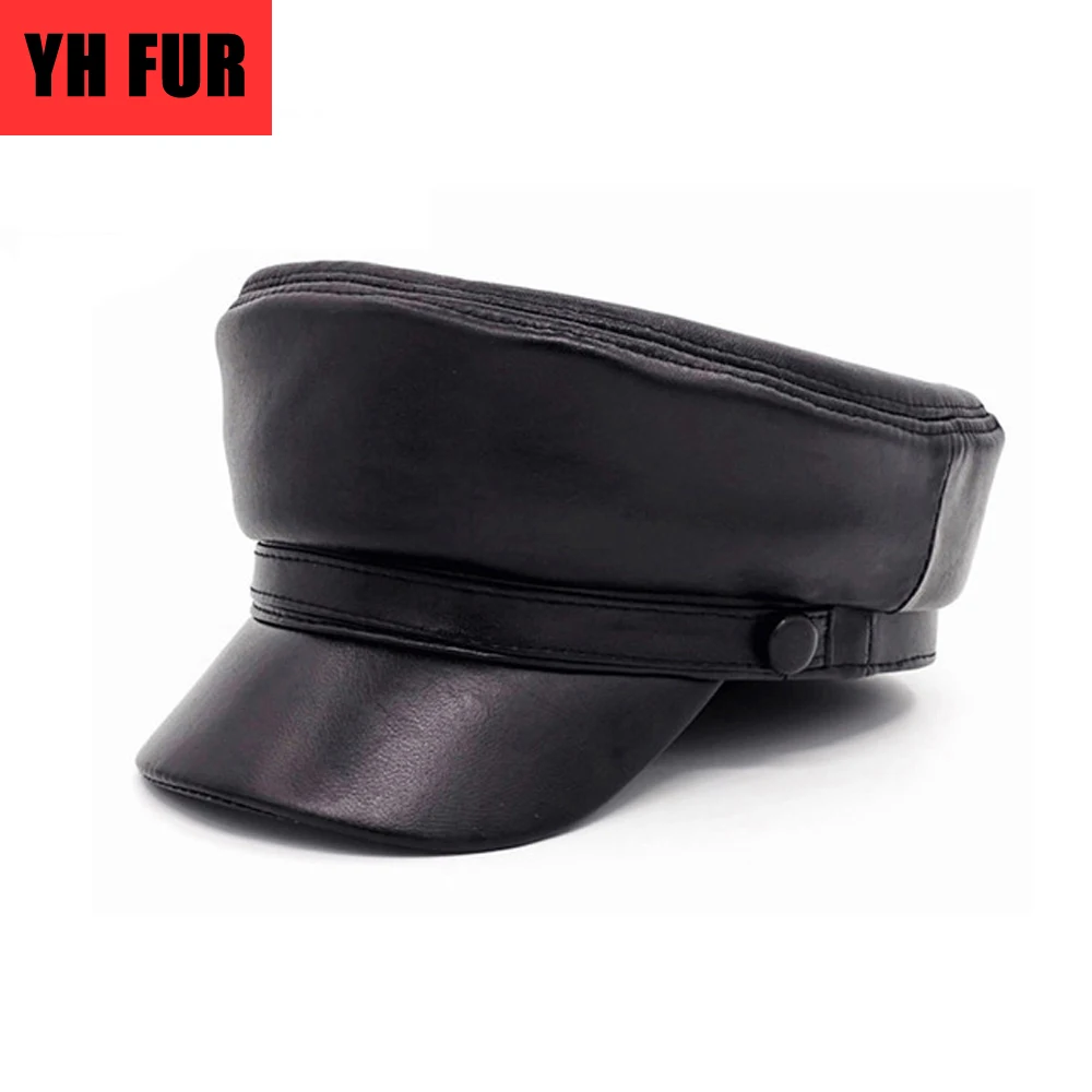 Шапка унисекс из натуральной овечьей кожи модная зимняя шапка для студентов в