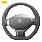 PONSNY Чехлы для рулевого управления автомобиля чехол для Peugeot 3008 2013-2015 искусственная микрофибра кожаный чехол для автомобиля-Стайлинг ручной работы