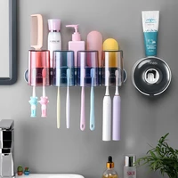 wall mount automatic toothpaste dispenser bathroom accessories set toothpaste squeezer dispenser bathroom toothbrush holder tool