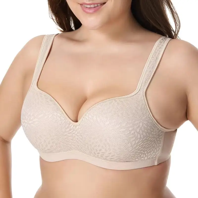 Wholesale Women Lace Ebroidery Mesh Bra Push Up Thin Big Fat C D E F Cup Plus Size Sexy Underwire Underwear Lingerie Brassiere