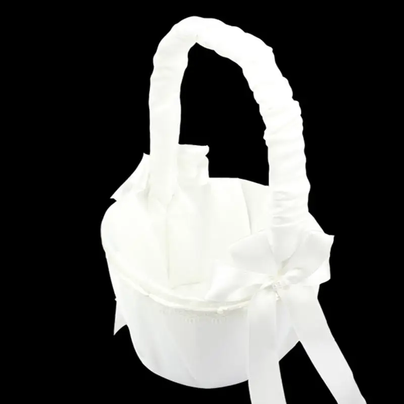 Лук Свадебная церемония вечеринка любовь чехол Атлас Цветок Девушка Корзина для