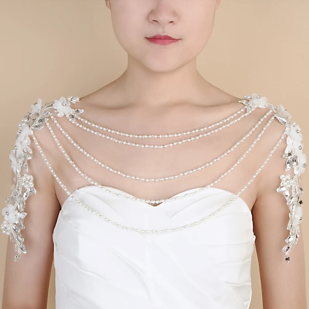 Женское Ожерелье на плечо свадебное Элегантное ожерелье ручной работы с