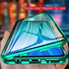 Противоударный чехол для телефона IPhone 11 12 13 6 6S 7 8 Plus X XR XS Mini SE Pro MAX 2020, двойное стекло, магнитный прозрачный чехол