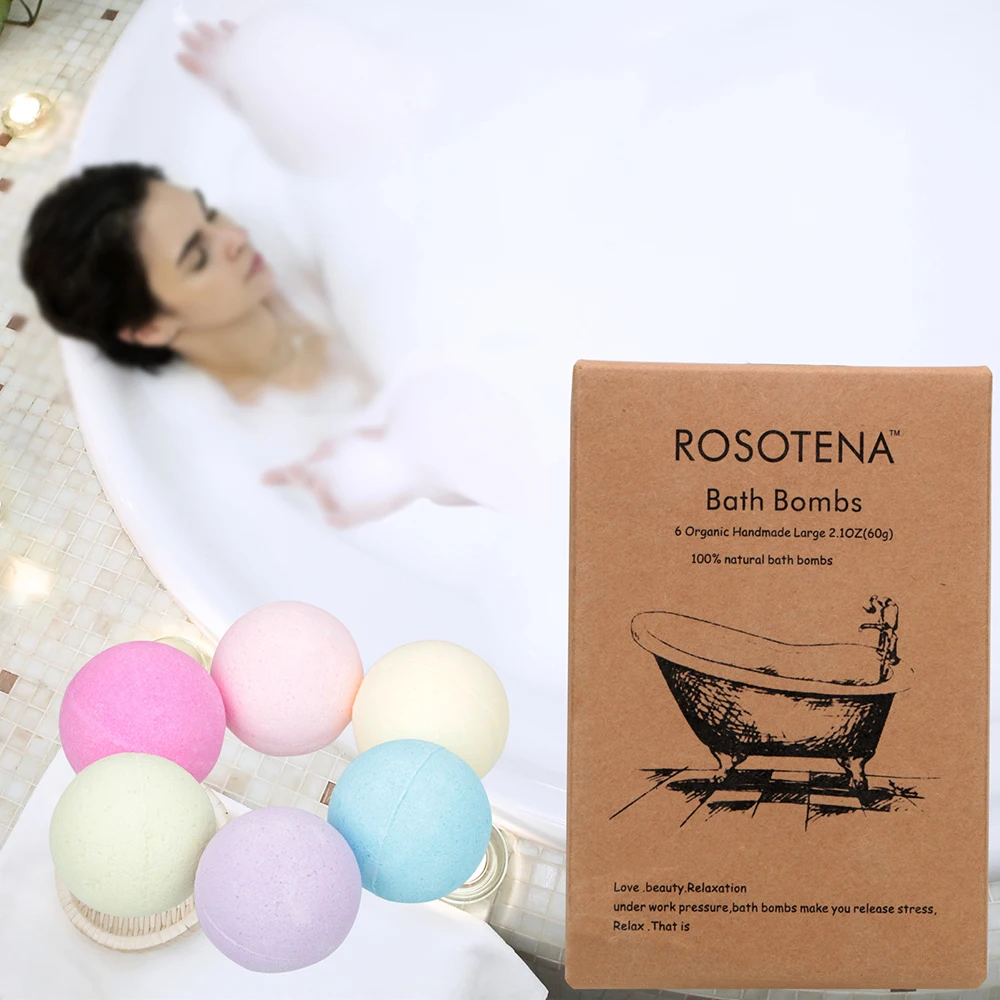 

Refine Pores 6 piece/Box Natural Bubble Bath Salt Ball Bath Salt Bombs Body Oil Moisturizing Bath Ball