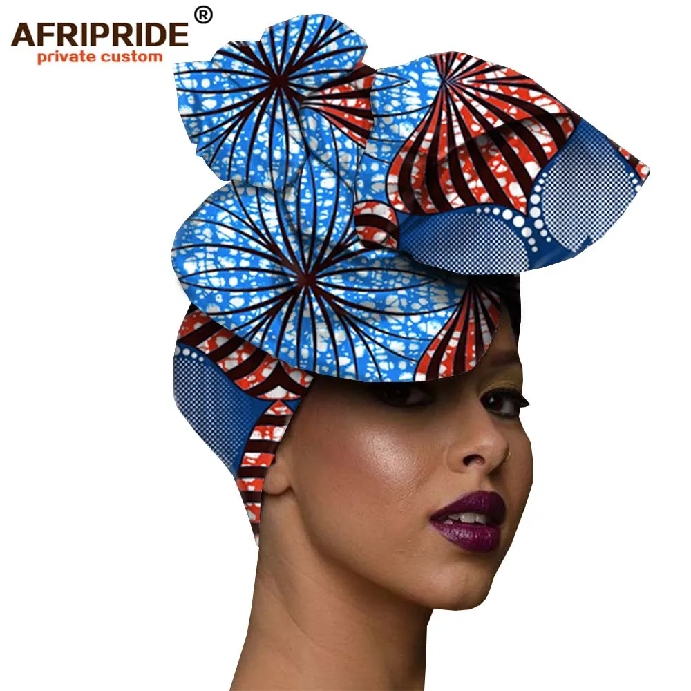 490 Африканская мода, повязка на голову для женщин, AFRIPRIDE, bazin richi, высокое качество, хлопок, воск, принт, Женская бандана A19H001 - Цвет: 490
