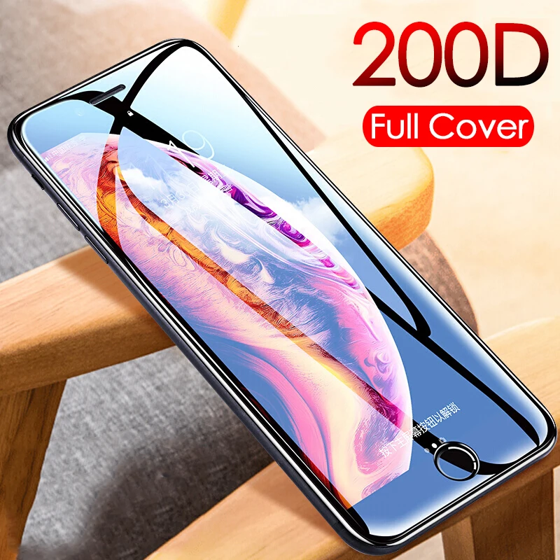 Защитное стекло 200D с полным покрытием для iPhone 11 Pro Max X XR XS защита экрана