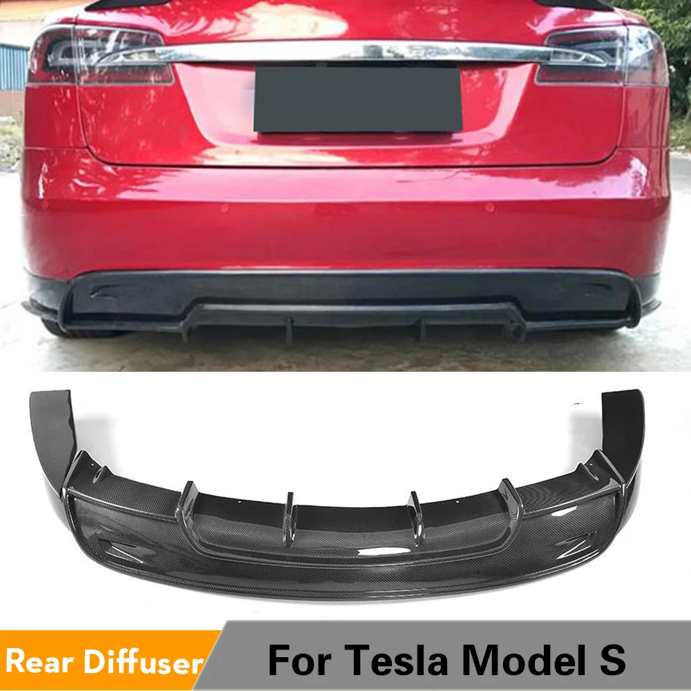 Диффузор для заднего бампера Tesla Model S 70D P85D 90D P100D Sedan 4 Door 16 17|lip splitter|bumper exhaustbumper splitter