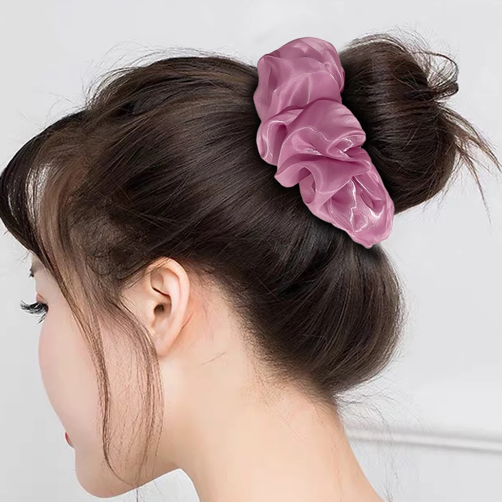

1PC Women Silk Rubber Band Hair Bands Satin Multicolor Hair Band Ponytail Holder Headband Hair Accessories