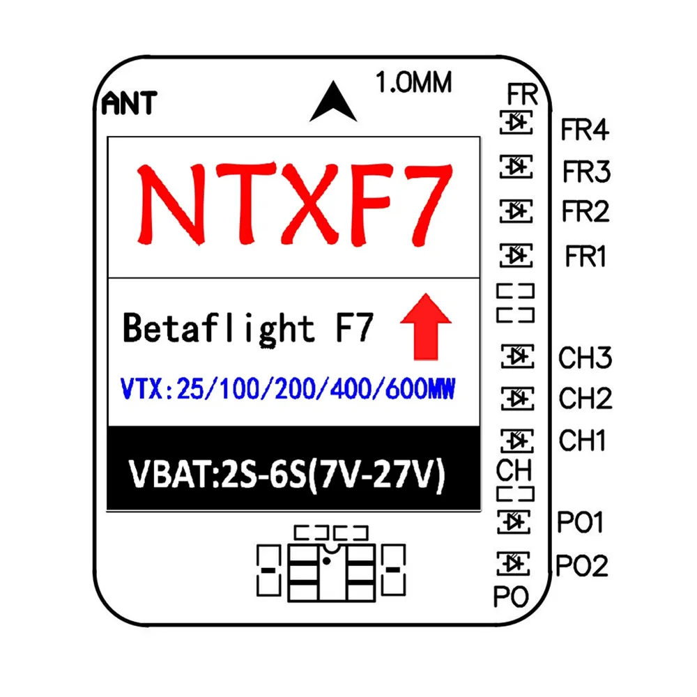 Контроллер полета NTXF7 30x30 мм F722 переключаемый 600 мВт VTX PDB OSD барометр AIO 3 6S для