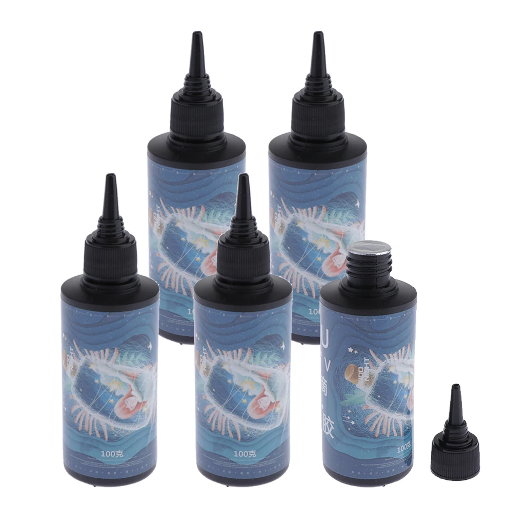 

5x100g Crystal Epoxy Resin UV Glue Nail Art Tools For DIY Home Professional Craft Jewelry Earrings