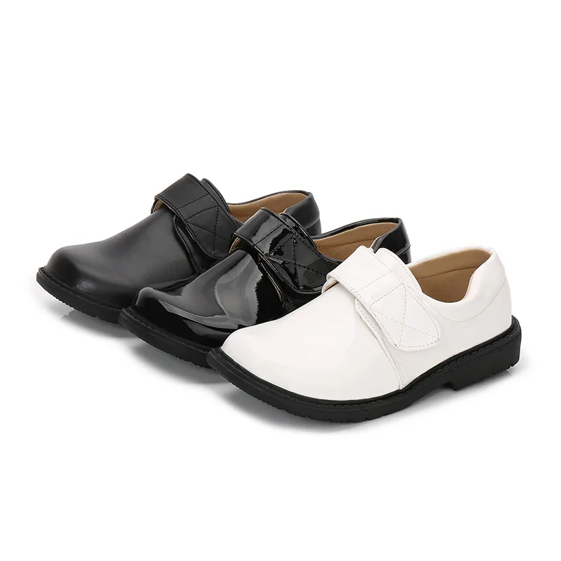 Zapatos de vestir blancos y negros para ni&ntilde;os, moda de Oto&ntilde;o, para actuaciones, suaves y transpirables, nuevos de cuero, 2022-0
