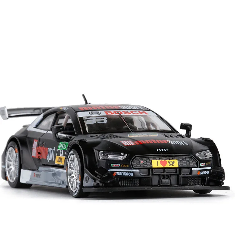 1/32 RS5 DTM Спортивный Автомобиль Моделирование игрушка модель машины из сплава оттяните обратно детские игрушки подлинные лицензионные коллекции подарок внедорожный автомобиль - Цвет: Черный