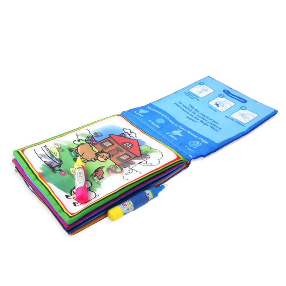 

Children Early Education Magic Doodling Water Drawing Mats Cloth Book Kids Learning Toy D50