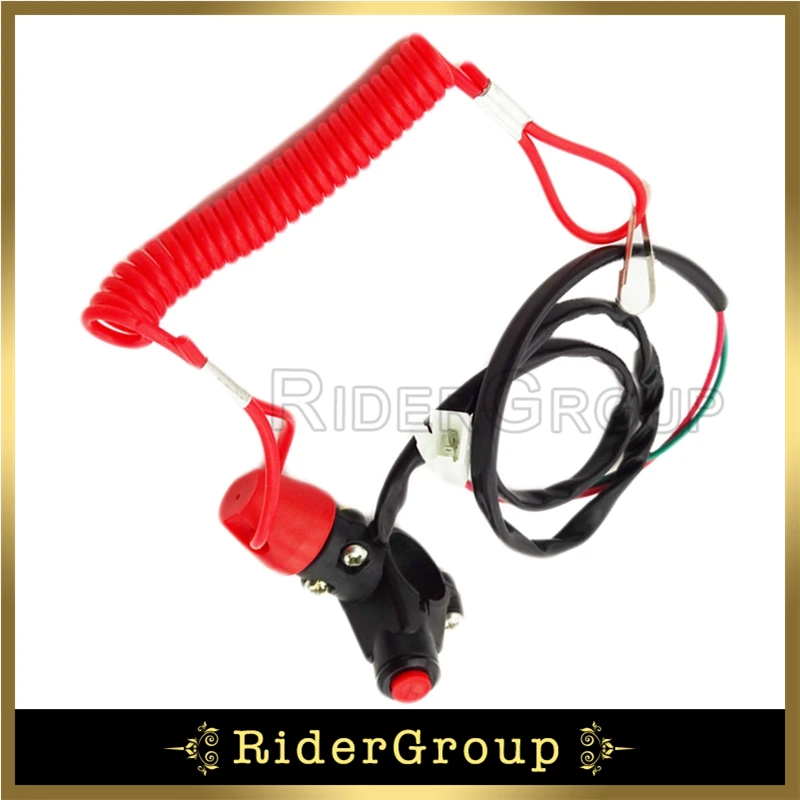 Red Tether Safety Engine Stop Kill Switch Push Button For Minimoto Dirt ATV Motorcycle Quads Pocket Bike Parts | Автомобили и