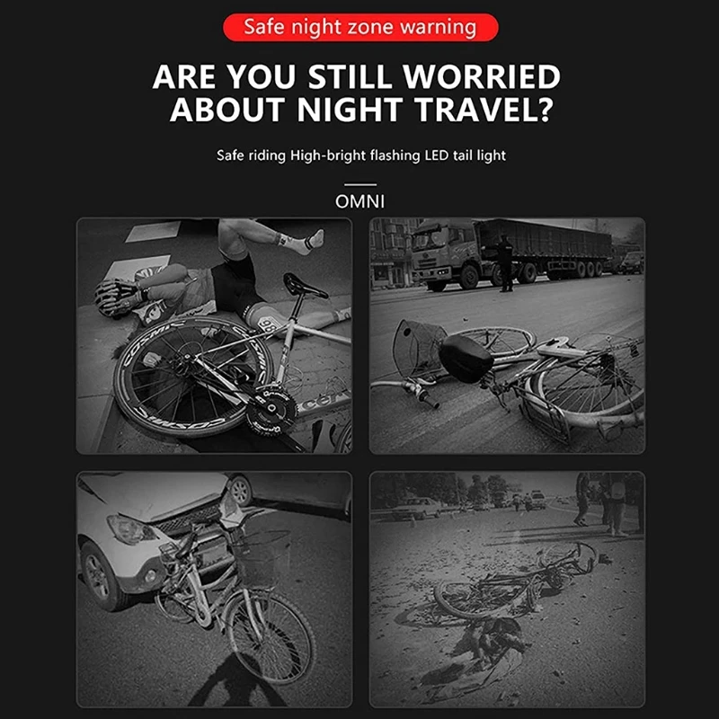 

T-Type Smart Bicycle Tail Light Rechargeable LED Bike Brake Sensing Taillight