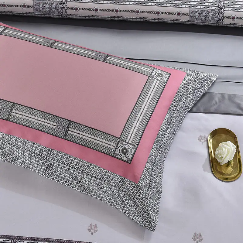 Комплект постельного белья высокой плотности 100S розовый домашний текстиль Audrey