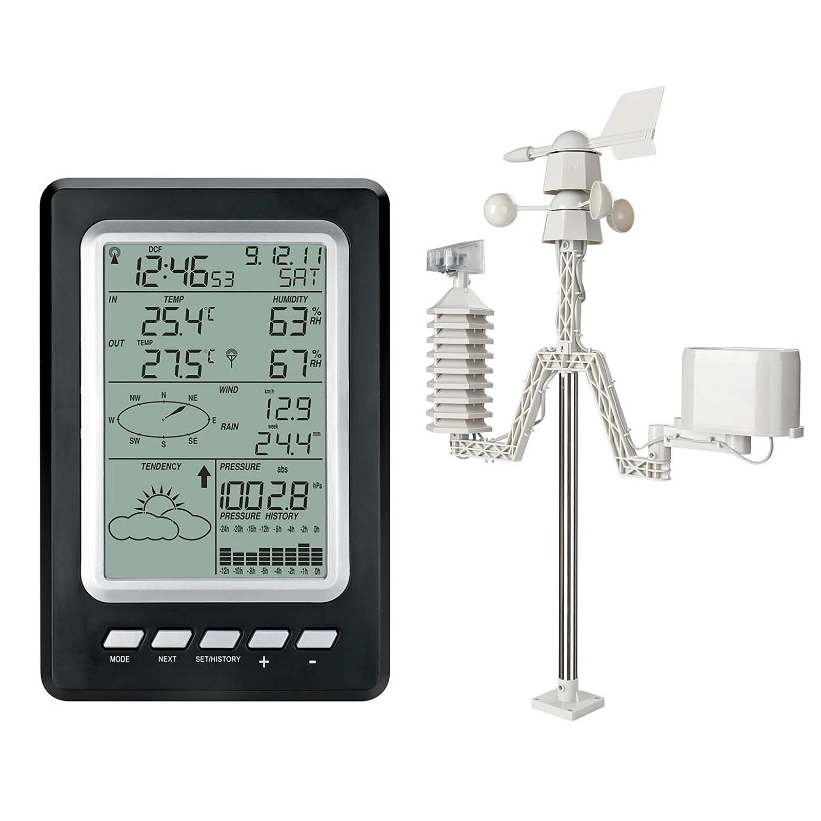 

Беспроводная уличная Метеостанция RF 433 МГц с цифровым ЖК-дисплеем, термометр, гигрометр, детектор температуры/влажности