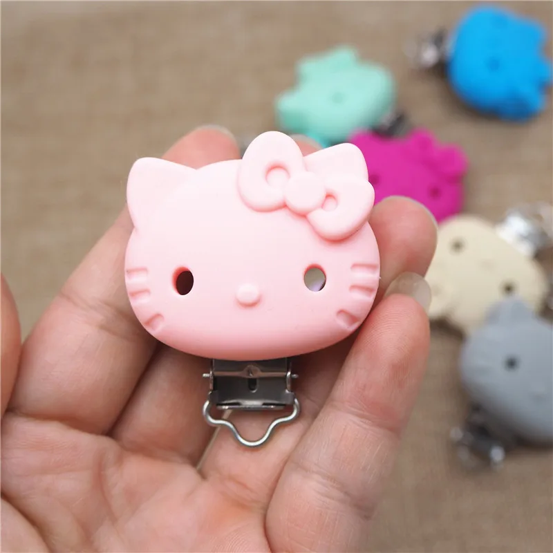 candy pink Chenkai 10 шт. силиконовая цепочка для прорезывателя с Микки клипспесификатором, держатель для прорезывателя, зажимы DIY, Детская мышь, животное, для кормления, прорезыватель, игрушка, зажим - Цвет: candy pink