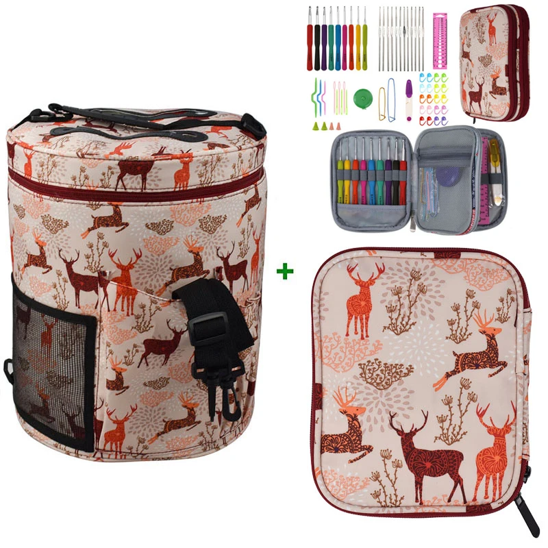 Набор крючков для вязания крючком с милым животным жирафом сумка хранения пряжи