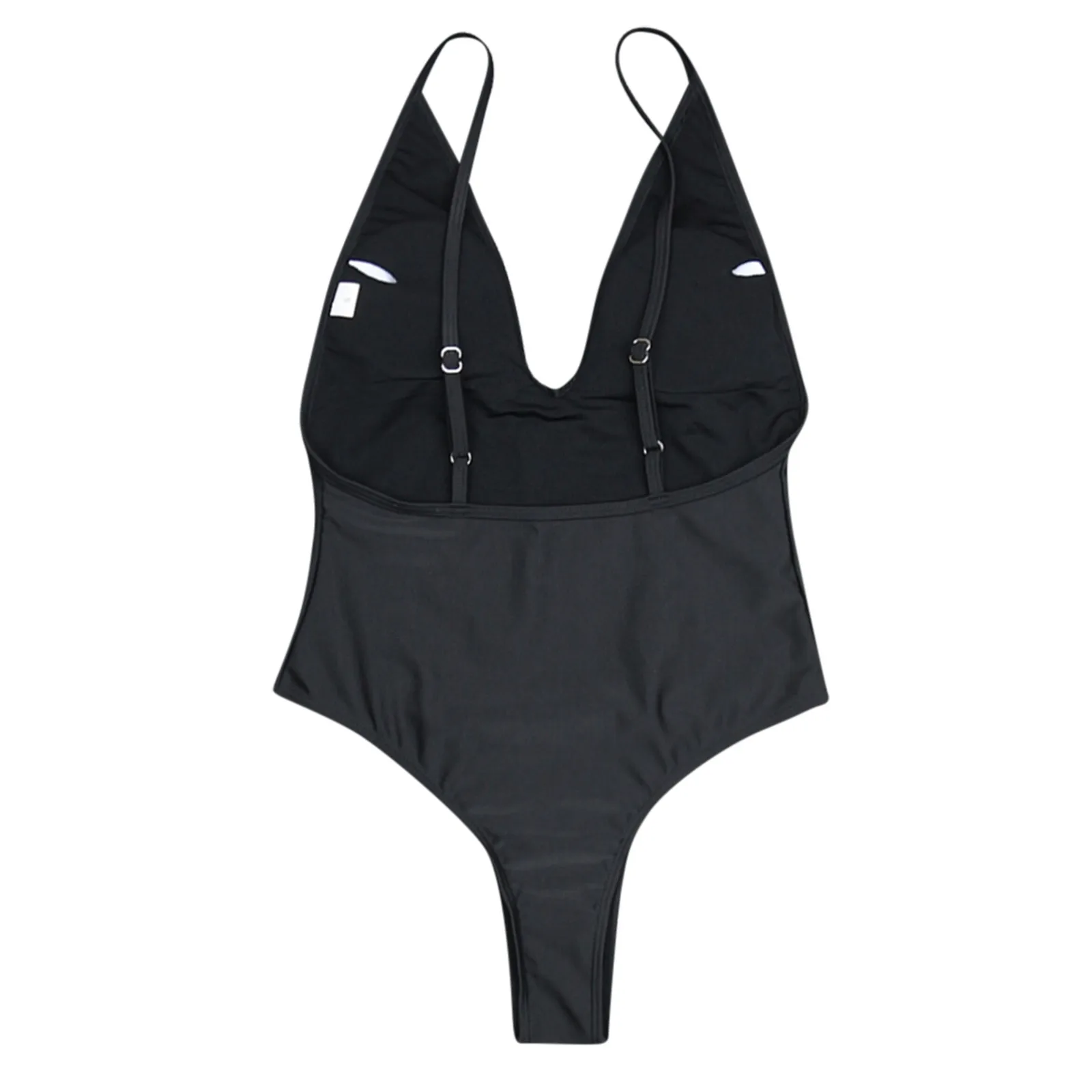 

2021 Women Sexy Bikinis Solid V-neck One-Piece Swimsuit Sexy Women 2021 New Girls Beach Bathing Suits Swimwear Ropa Mujer